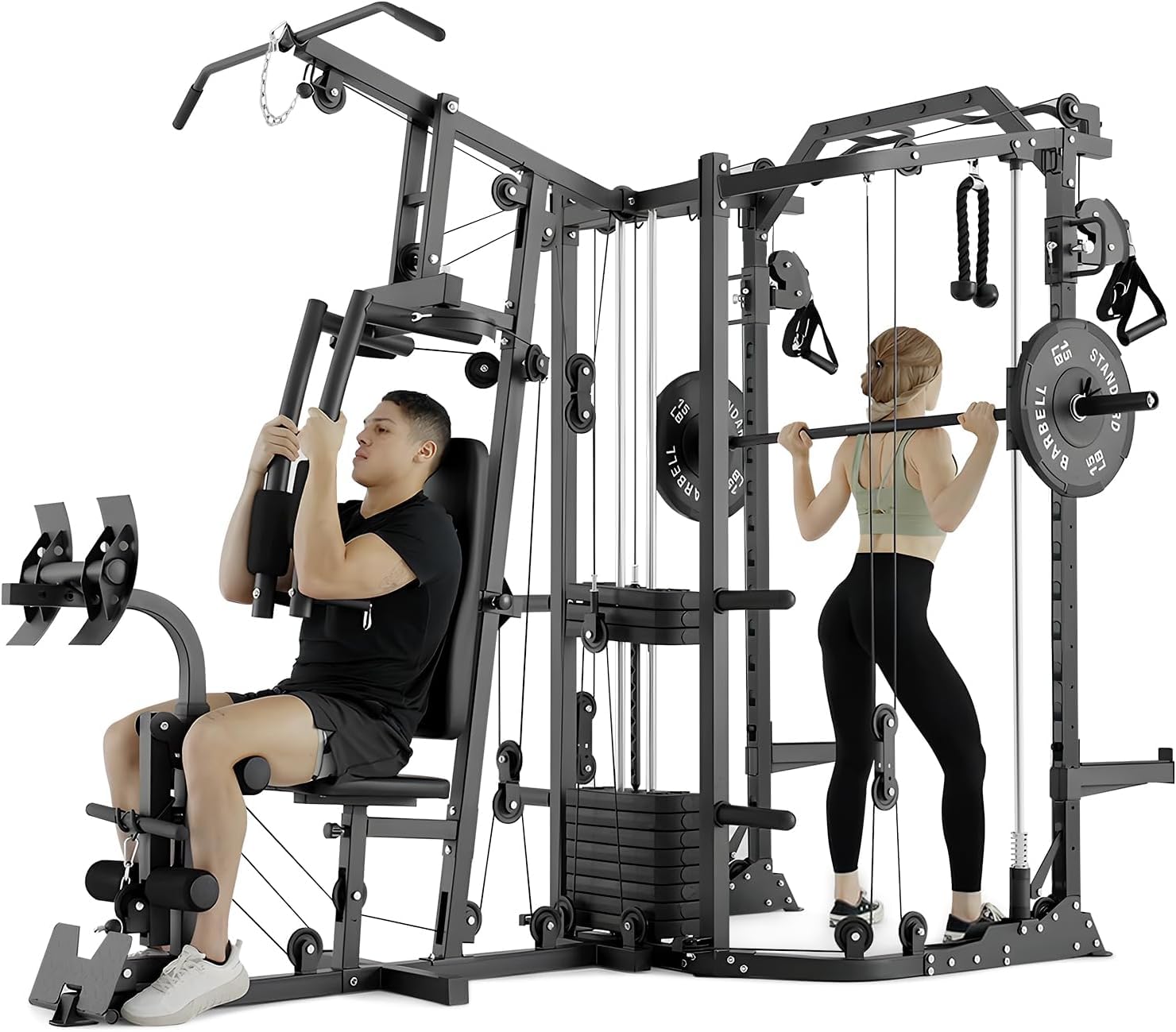 Home Gym With Smith Machine - Smith Machine a Doppia Postazione con