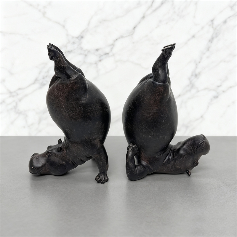 Home Gym Zen - Yoga Ippopotamo Figurina in resina Zen